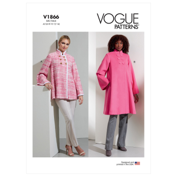 Patron Vogue 1866 veste de styliste femme, taille 32-40, en français