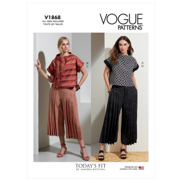 Naaipatroon Vogue 1868 designer combinatie, maat 32-55 Dui/En/Fr
