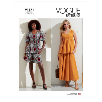 Patron Vogue 1871 robe femme, taille 32-40, en français