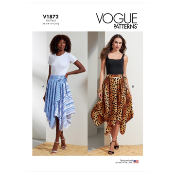 Patron Vogue 1872 jupe femme, taille 32-40, en français