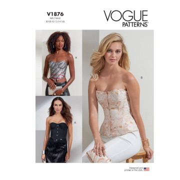 Naaipatroon Vogue 1876 Corsage, maat  34-42, Dui/En/Fr