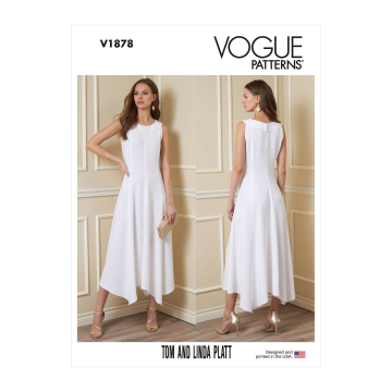Naaipatroon Vogue 1878 designer jurk, maat 40-48 Dui/En/Fr