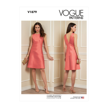 Naaipatroon Vogue 1879 designer jurk, maat 40-48 Dui/En/Fr