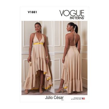 Naaipatroon Vogue 1881 designer jurk, maat 32-40 Dui/En/Fr