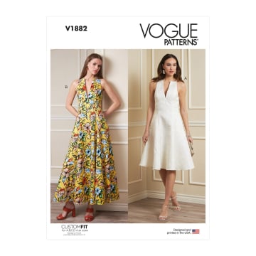 Naaipatroon Vogue 1882  jurk, maat 44-52 Dui/En/Fr