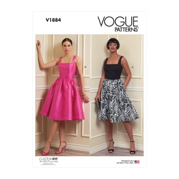 Naaipatroon Vogue 1884  jurk, maat 40-48 Dui/En/Fr
