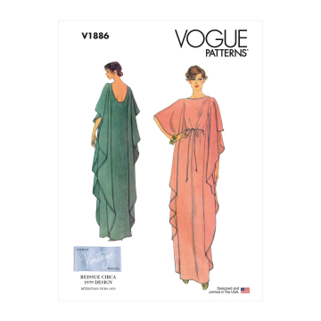 Patron Vogue 1886 caftan robe, taille 32-50 en français
