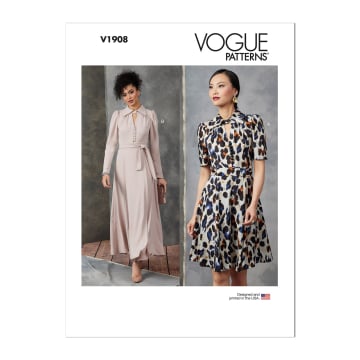 Naaipatroon Vogue 1908  jurk, maat 34-50 Dui/En/Fr