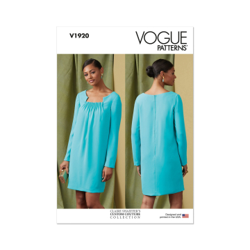 Naaipatroon Vogue 1920 designer jurk, maat 32-40 Dui/En/Fr