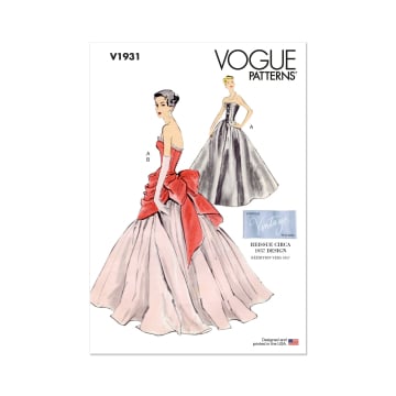 Naaipatroon Vogue 1931 Vintage jurk, maat 42-50 Dui/En/Fr