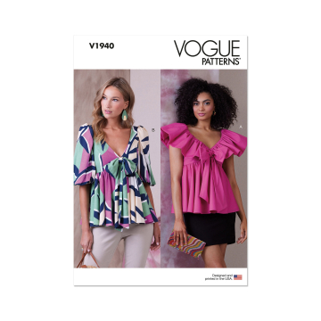 Naaipatroon Vogue 1940 blouse, maat 32-40 Dui/En/Fr