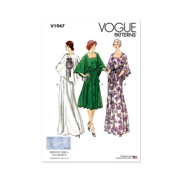 Naaipatroon Vogue 1947 Vintage jurk, maat 44-52 Dui/En/Fr
