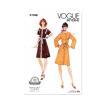 Naaipatroon Vogue 1948 Vintage jurk, maat 34-42 Dui/En/Fr
