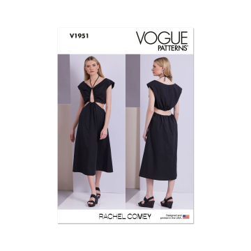 Naaipatroon Vogue 1951 designer jurk, maat 34-42 Dui/En/Fr