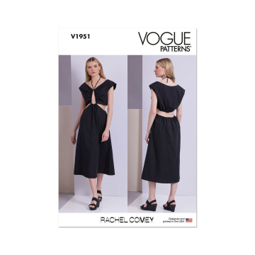 Naaipatroon Vogue 1951 designer jurk, maat 44-52 Dui/En/Fr