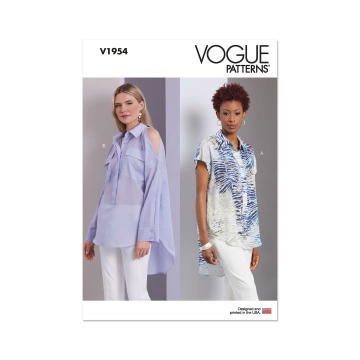 Naaipatroon Vogue 1954 blouse, maat 44-52 Dui/En/Fr