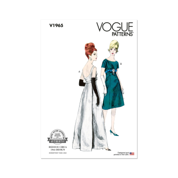 Naaipatroon Vogue 1965 jurk, maat 36-44, Dui/En/Fr