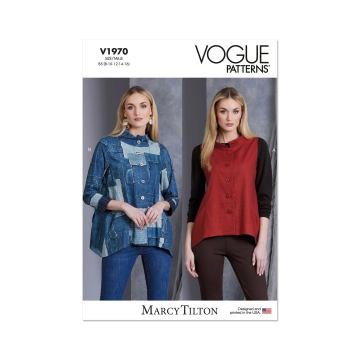 Naaipatroon Vogue 1970 jas, maat 44-52, Dui/En/Fr