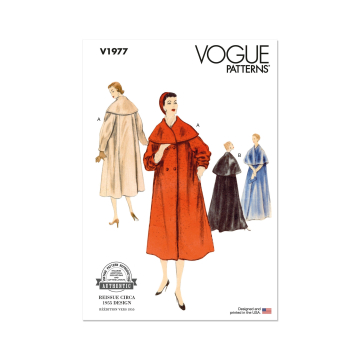 Naaipatroon Vogue 1977 Vintage mantel, maat 32-4, Dui/En/Fr