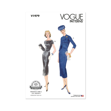 Naaipatroon Vogue 1979 jurk, maat 34-42, Dui/En/Fr