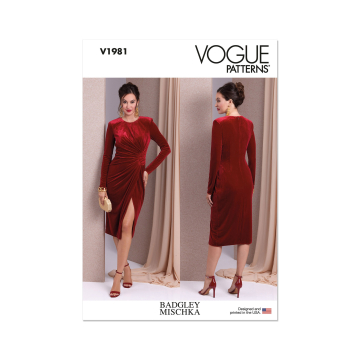 Naaipatroon Vogue 1981 jurk, maat 32-40, Dui/En/Fr