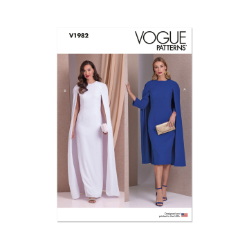Naaipatroon Vogue 1982 jurk, maat 34-42, Dui/En/Fr