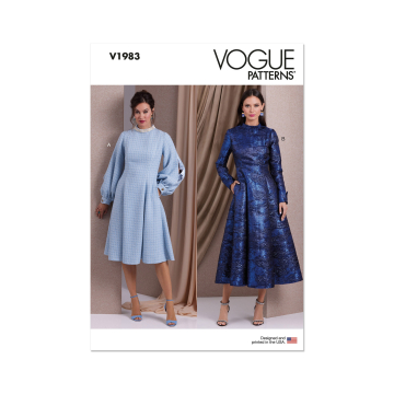 Naaipatroon Vogue 1983 jurk, maat 32-40, Dui/En/Fr