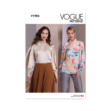 Naaipatroon Vogue 1985 top, maat 40-48, Dui/En/Fr