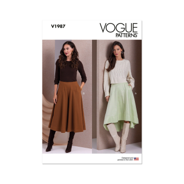 Patron Vogue 1987 jupe femme, version papier, taille 34-42 en français