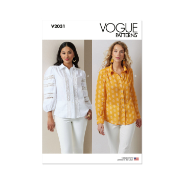 Naaipatroon Vogue 2031 Blouses, maat 42-50 Dui/En/Fr