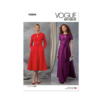 Naaipatroon Vogue 2044 Dames Jurk, maat 44-52 Dui/En/Fr