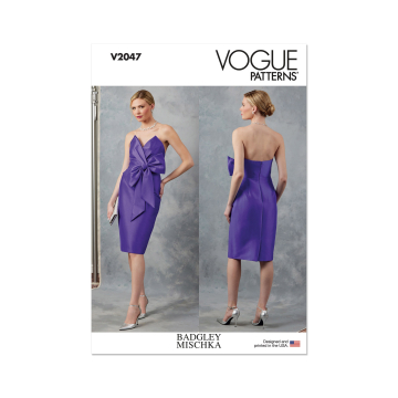 Patron Vogue 2047 robe de soirée femme, version papier, taille 34-42 en français