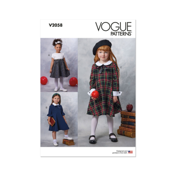 Naaipatroon Vogue 2058 Meisjes Jurk, maat 3-8 Dui/En/Fr