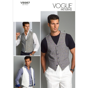 Pattern Vogue 8987 Men´s Vest, Dui/En/Fr