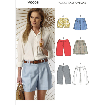 Pattern Vogue 9008 Woman`s shorts, Dui/En/Fr