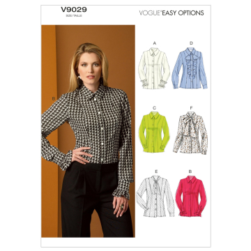 Pattern Vogue 9029 Blouse, Dui/En/Fr
