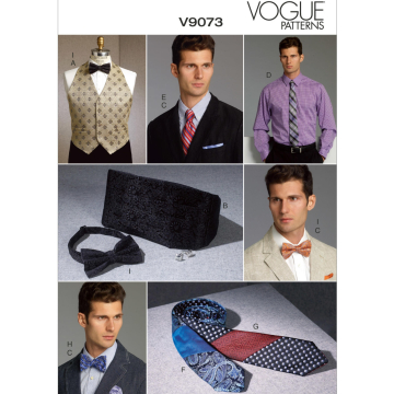 Patron Vogue 9073 gilet et accessoires homme, en français