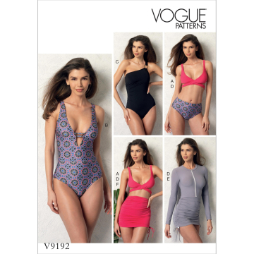 Patron Vogue 9192 haut, maillot de bain, bas et sortie de bain, en français