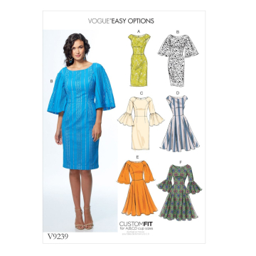 Patron Vogue 9239 robe, taille 42-50, en français