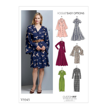 Pattern Vogue 9345 Dress maat 32-40, Dui/En/Fr