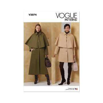 Sewing pattern Vogue V2074 Misses Cape Coat Size 32-50, Eng/Ger/Fr