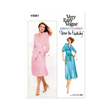 Sewing pattern Vogue V2081 Misses' Wrap Dress Size 34-42, Eng/Ger/Fr