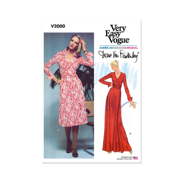 Naaipatroon Vogue 2000 Vintage jurk, maat 32-40 Dui/En/Fr