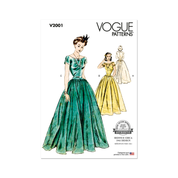 Naaipatroon Vogue 2001 Vintage jurk, maat 44-52, Dui/En/Fr