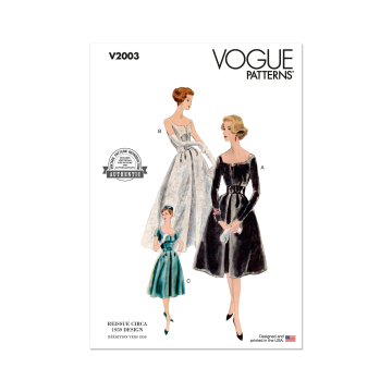 Naaipatroon Vogue 2003 Vintage jurk, maat 32-40 Dui/En/Fr