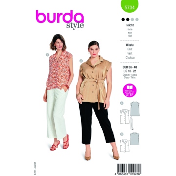 Naaipatroon Vest Burda 5734, Nl/Dui/En/Fr