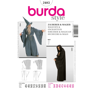 Patron Burda 2483 Déguisement Magicien & Enchanteur, en français