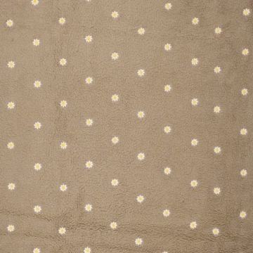 Lightweight Sherpa fleece with embroidery Camilla, light brown