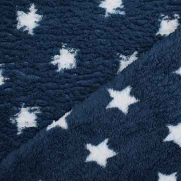 Sherpa Fleece Stars, dunkelblau