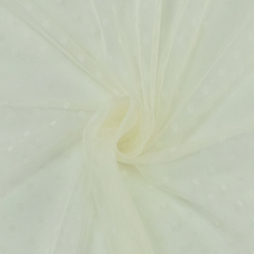 Tissu tulle souple à pois Dots, blanc vanille